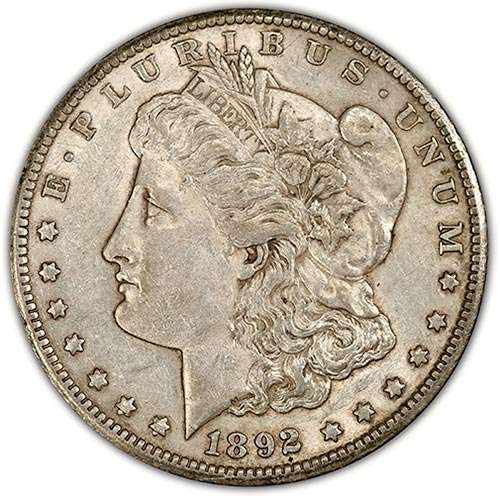 AU50 About Uncirculated Morgan dollar grade example