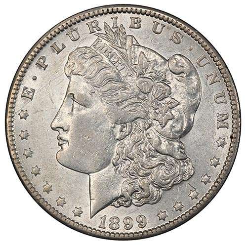AU53 About Uncirculated Morgan dollar grade example