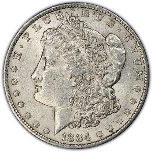 AU55 About Uncirculated Morgan dollar grade example