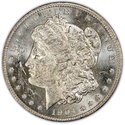 MS60 Mint State Morgan dollar grade example