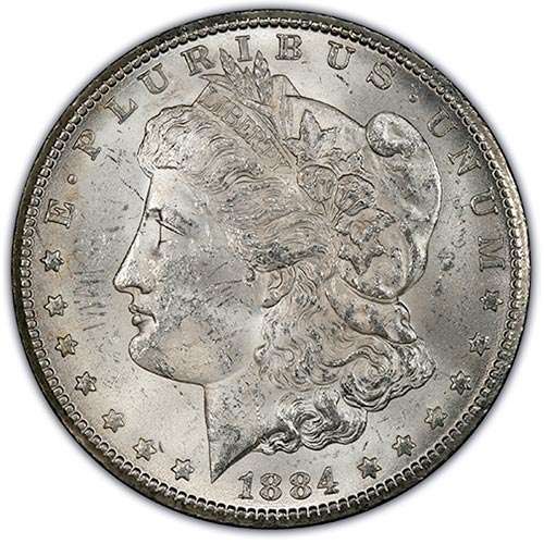 MS62 Mint State Morgan dollar grade example