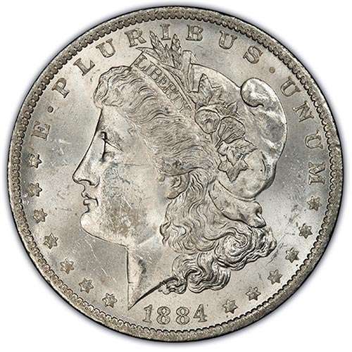 MS63 Choice Mint State Morgan dollar grade example