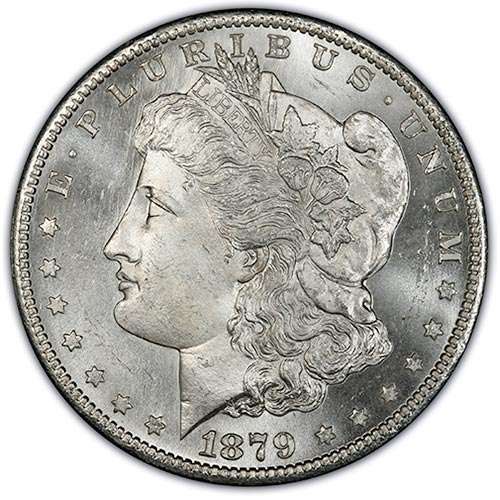 MS65 Gem Mint State Morgan dollar grade example