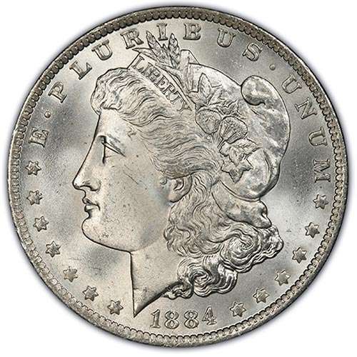 MS66 Gem Mint State Morgan dollar grade example